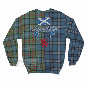 Walkinshaw Tartan Sweatshirt Happy St. Andrew's Day Half Tartan Style - Tartan Vibes Clothing