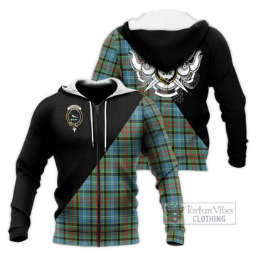 Walkinshaw Tartan Knitted Hoodie with Family Crest and Military Logo Style Unisex Knitted Zip Hoodie - Tartan Vibes Clothing