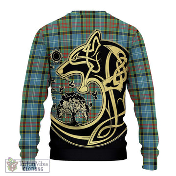 Walkinshaw Tartan Ugly Sweater with Family Crest Celtic Wolf Style - Tartan Vibes Clothing