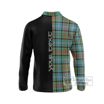 Walkinshaw Tartan Long Sleeve Polo Shirt with Family Crest and Half Of Me Style - Tartan Vibes Clothing