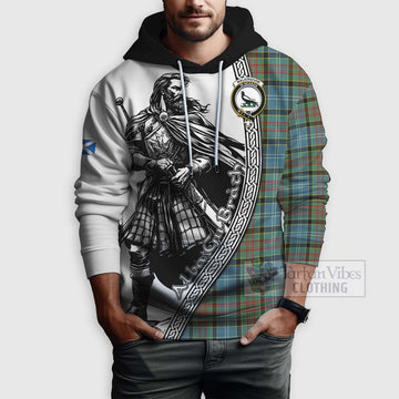 Walkinshaw Tartan Clan Crest Hoodie with Highlander Warrior Celtic Style - Tartan Vibes Clothing