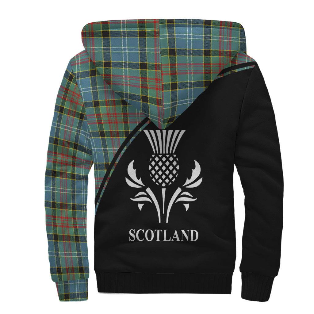 Walkinshaw Tartan Sherpa Hoodie with Family Crest Curve Style - Tartan Vibes Clothing