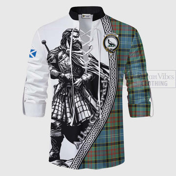 Walkinshaw Tartan Clan Crest Ghillie Kilt Shirt with Highlander Warrior Celtic Style - Tartan Vibes Clothing