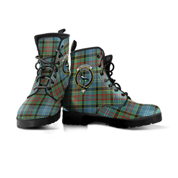 Walkinshaw Tartan Leather Boots with Family Crest