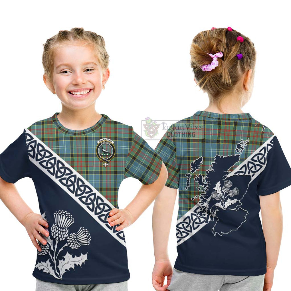 Walkinshaw Tartan Kid T-Shirt Featuring Thistle and Scotland Map - Tartan Vibes Clothing