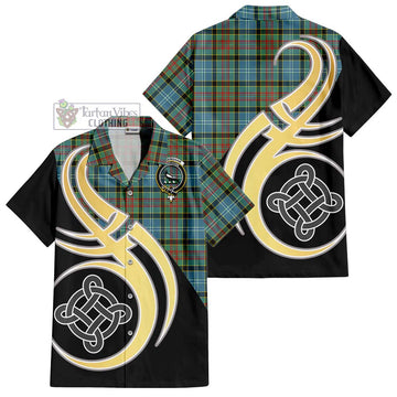 Walkinshaw Tartan Hawaiian Shirt with Family Crest and Celtic Symbol Style - Tartan Vibes Clothing