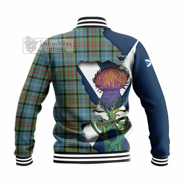 Tartan Vibes Clothing Walkinshaw Tartan Family Crest Baseball Jacket Scottish Thistle Celtic Inspired