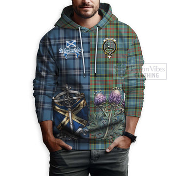 Walkinshaw Tartan Hoodie Happy St. Andrew's Day Half Tartan Style - Tartan Vibes Clothing