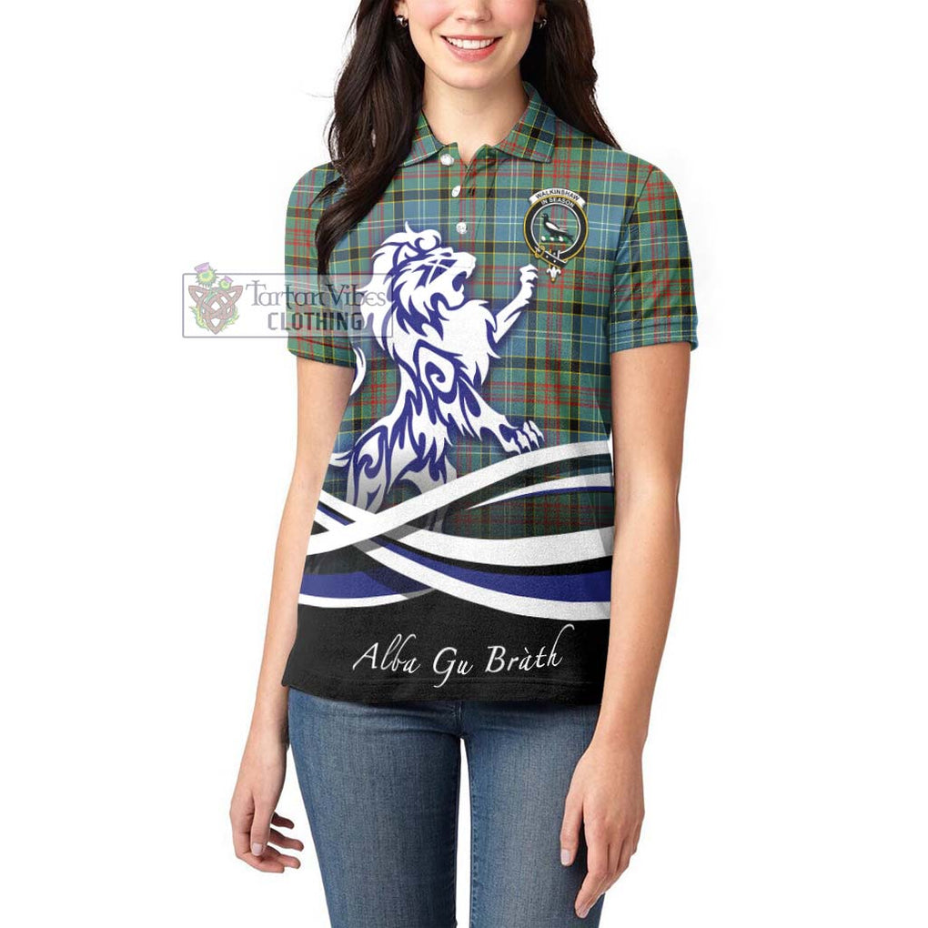 Walkinshaw Tartan Women's Polo Shirt with Alba Gu Brath Regal Lion Emblem - Tartan Vibes Clothing