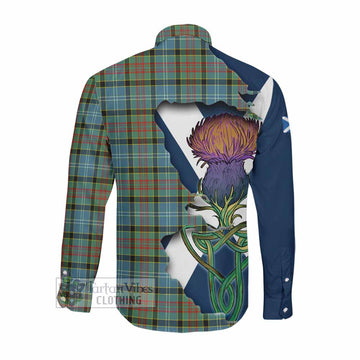 Tartan Vibes Clothing Walkinshaw Tartan Family Crest Long Sleeve Button Shirt Scottish Thistle Celtic Inspired