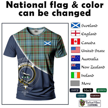 Walkinshaw Tartan T-Shirt with Personalised National Flag and Family Crest Half Style - Tartan Vibes Clothing