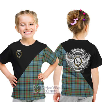 Walkinshaw Tartan Kid T-Shirt with Family Crest and Military Logo Style - Tartan Vibes Clothing