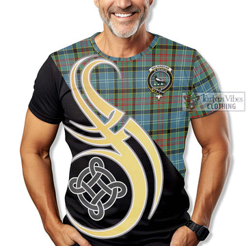 Walkinshaw Tartan T-Shirt with Family Crest and Celtic Symbol Style - Tartan Vibes Clothing