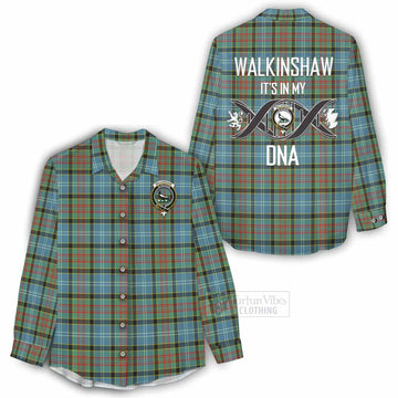 Walkinshaw Tartan Women's Casual Shirt with Family Crest DNA In Me Style - Tartan Vibes Clothing