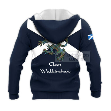 Walkinshaw Tartan Lion Rampant Knitted Hoodie Proudly Display Your Heritage with Alba Gu Brath and Clan Name - Tartan Vibes Clothing