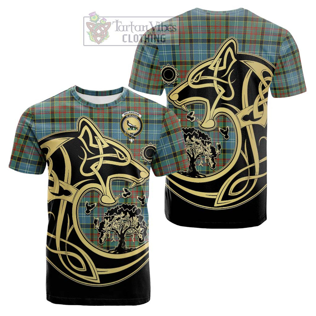 Walkinshaw Tartan Cotton T-shirt with Family Crest Celtic Wolf Style Kid's Shirt - Tartan Vibes Clothing