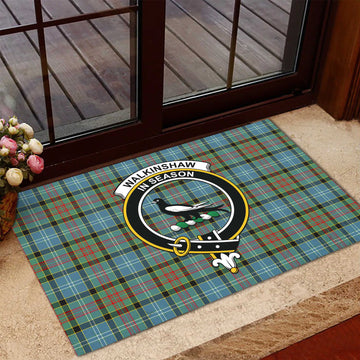 Walkinshaw Tartan Rubber Doormat with Family Crest