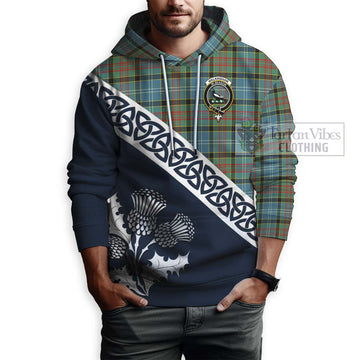 Walkinshaw Tartan Hoodie Featuring Thistle and Scotland Map - Tartan Vibes Clothing
