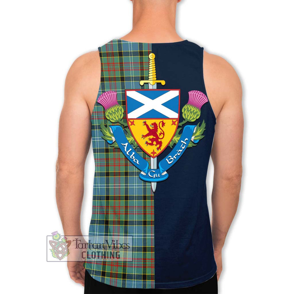 Walkinshaw Tartan Men's Tank Top Alba with Scottish Lion Royal Arm Half Style - Tartan Vibes Clothing