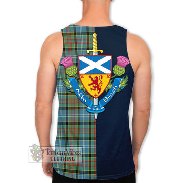 Walkinshaw Tartan Men's Tank Top Alba with Scottish Lion Royal Arm Half Style - Tartan Vibes Clothing