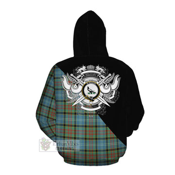 Walkinshaw Tartan Cotton Hoodie with Family Crest and Military Logo Style Pullover Hoodie - Tartan Vibes Clothing