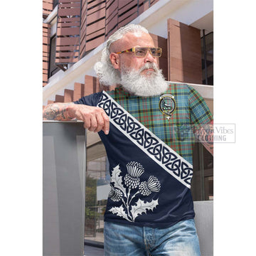 Walkinshaw Tartan Cotton T-shirt Featuring Thistle and Scotland Map Men's Shirt - Tartan Vibes Clothing