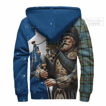 Walkinshaw Tartan Sherpa Hoodie with Family Crest Scottish Bagpiper Vibes - Tartan Vibes Clothing