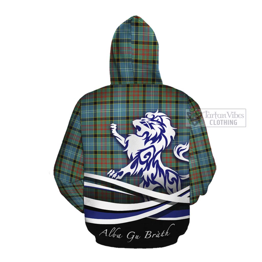 Walkinshaw Tartan Cotton Hoodie with Alba Gu Brath Regal Lion Emblem Pullover Hoodie - Tartan Vibes Clothing