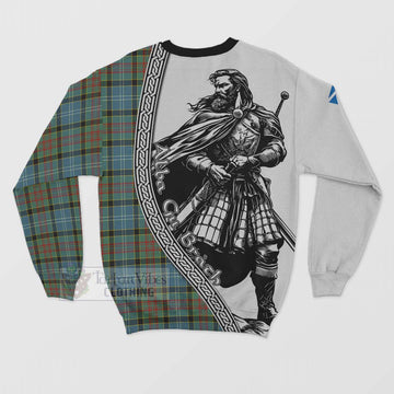 Walkinshaw Tartan Clan Crest Sweatshirt with Highlander Warrior Celtic Style - Tartan Vibes Clothing