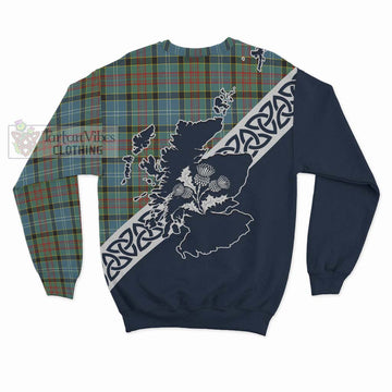 Walkinshaw Tartan Sweatshirt Featuring Thistle and Scotland Map - Tartan Vibes Clothing