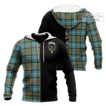 Walkinshaw Tartan Knitted Hoodie with Family Crest and Half Of Me Style Unisex Knitted Zip Hoodie - Tartan Vibes Clothing