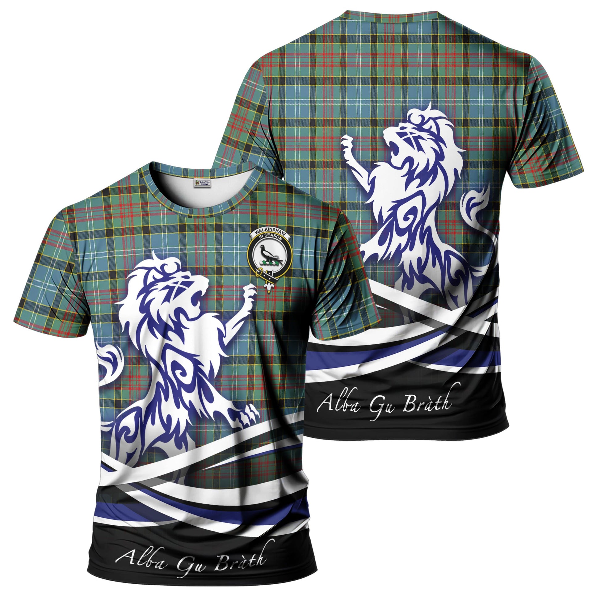 Walkinshaw Tartan T-Shirt with Alba Gu Brath Regal Lion Emblem - Tartan Vibes Clothing