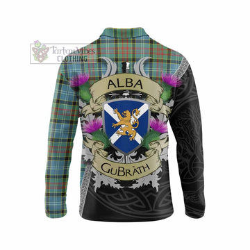 Walkinshaw Tartan Family Crest Long Sleeve Polo Shirt Lion Rampant Royal Thistle Shield Celtic Inspired - Tartan Vibes Clothing