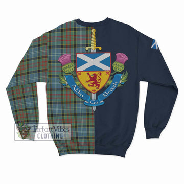 Walkinshaw Tartan Sweatshirt Alba with Scottish Lion Royal Arm Half Style - Tartan Vibes Clothing