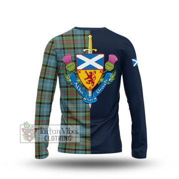 Walkinshaw Tartan Long Sleeve T-Shirt Alba with Scottish Lion Royal Arm Half Style - Tartan Vibes Clothing