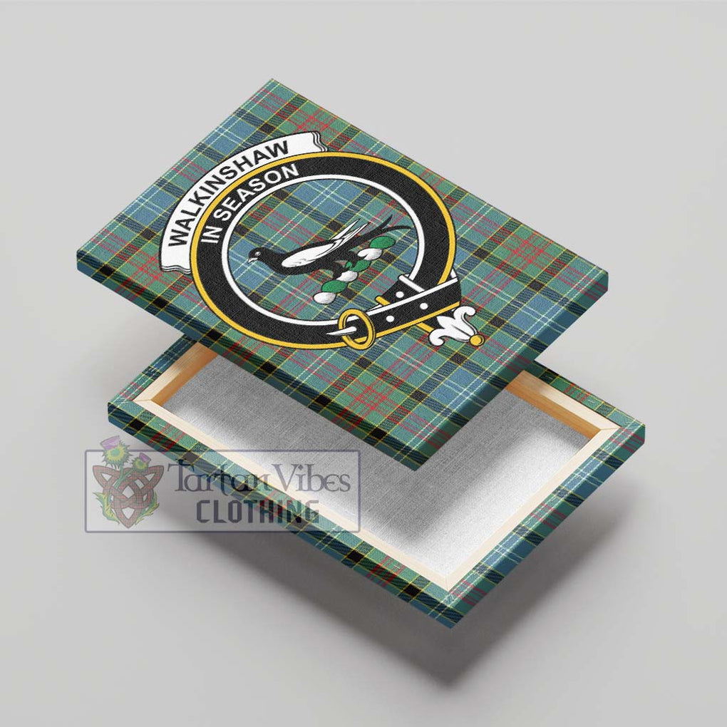 Walkinshaw Tartan Canvas Print Wall Art with Family Crest - Tartan Vibes Clothing