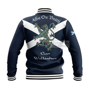 Walkinshaw Tartan Lion Rampant Baseball Jacket Proudly Display Your Heritage with Alba Gu Brath and Clan Name - Tartan Vibes Clothing