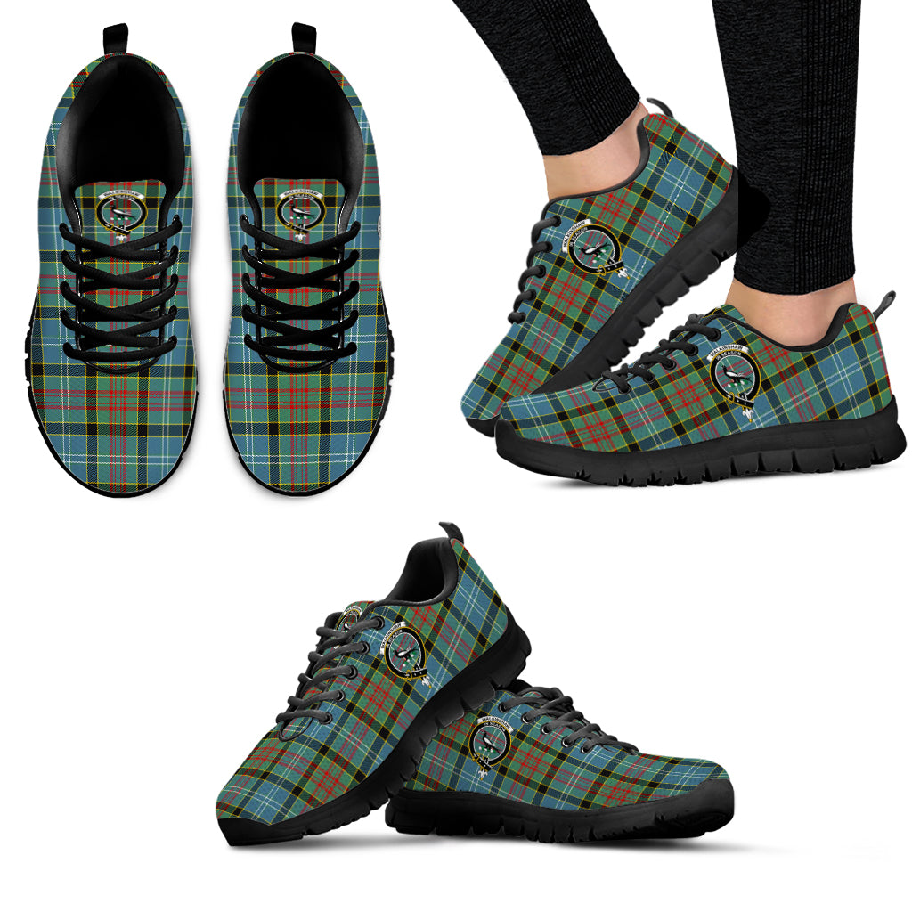 Walkinshaw Tartan Sneakers with Family Crest - Tartan Vibes Clothing