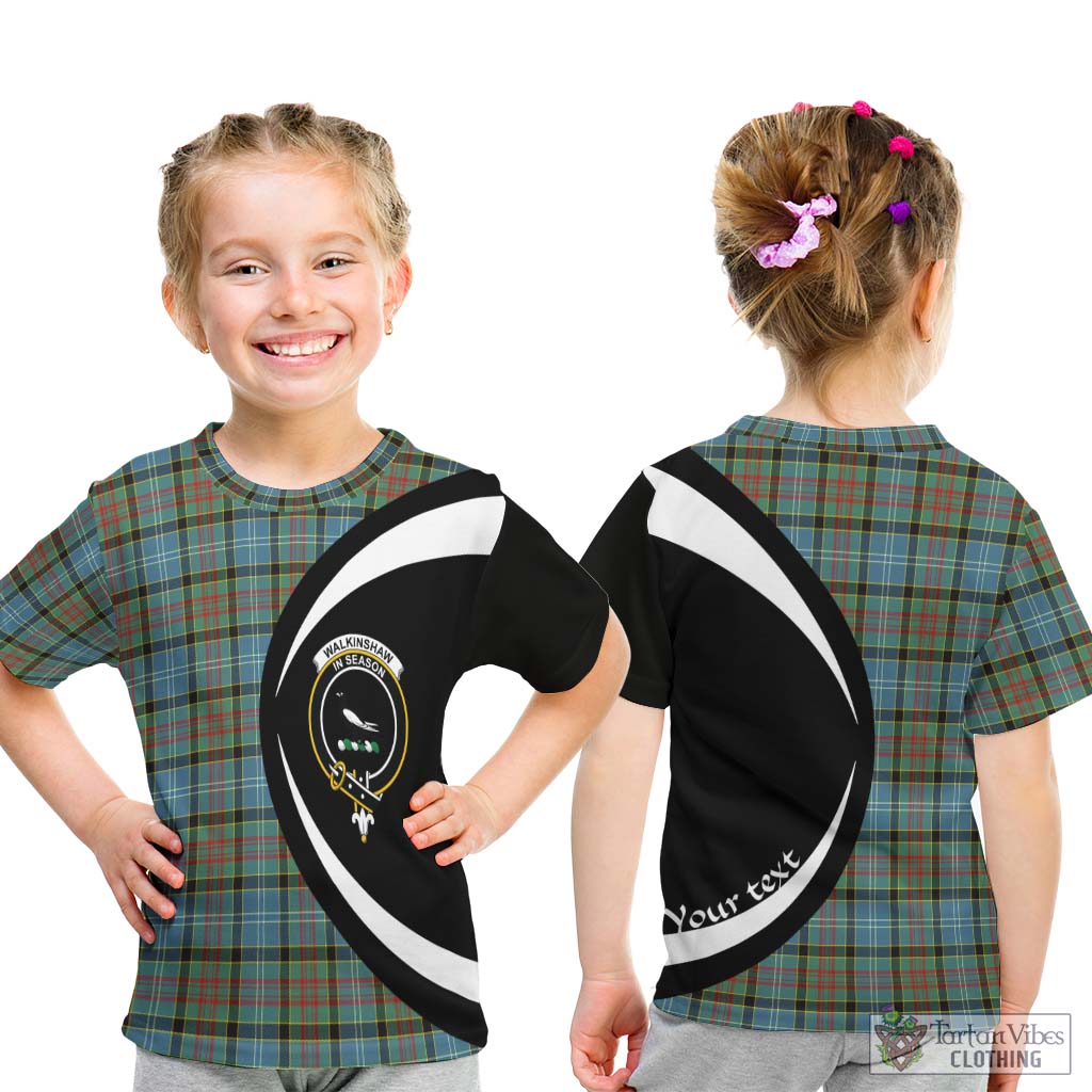 Walkinshaw Tartan Kid T-Shirt with Family Crest Circle Style - Tartan Vibes Clothing