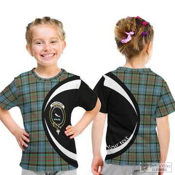 Walkinshaw Tartan Kid T-Shirt with Family Crest Circle Style - Tartan Vibes Clothing