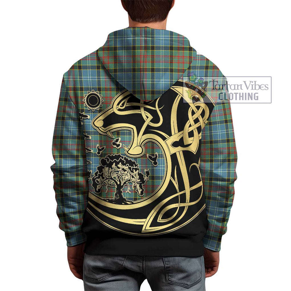 Walkinshaw Tartan Hoodie with Family Crest Celtic Wolf Style - Tartan Vibes Clothing