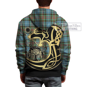 Walkinshaw Tartan Hoodie with Family Crest Celtic Wolf Style - Tartan Vibes Clothing