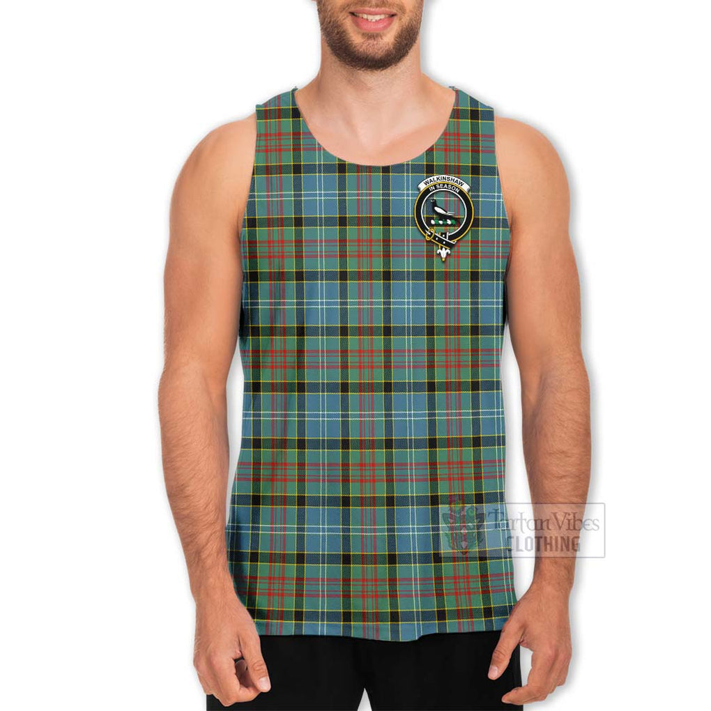 Walkinshaw Tartan Men's Tank Top with Family Crest Celtic Skull Style - Tartan Vibes Clothing