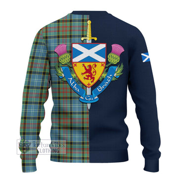 Walkinshaw Tartan Ugly Sweater Alba with Scottish Lion Royal Arm Half Style - Tartan Vibes Clothing