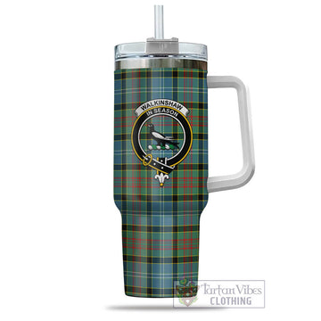 Walkinshaw Tartan Tumbler with Handle with Family Crest - Tartan Vibes Clothing