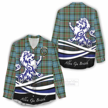Walkinshaw Tartan Women's Casual Shirt with Alba Gu Brath Regal Lion Emblem - Tartan Vibes Clothing