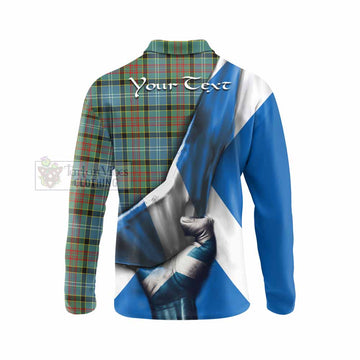 Tartan Vibes Clothing Walkinshaw Tartan Long Sleeve Polo Shirt with Family Crest Scotland Patriotic Style