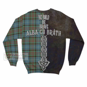 Walkinshaw Tartan Family Crest Sweatshirt Alba Gu Brath Be Brave Lion Ancient Style - Tartan Vibes Clothing