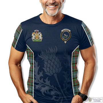 Walkinshaw Tartan T-Shirt with Family Crest and Scottish Thistle Vibes Sport Style