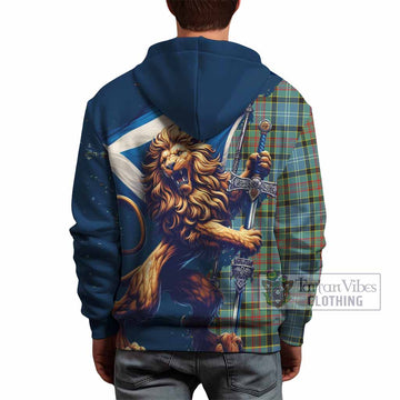 Walkinshaw Tartan Family Crest Hoodie with Scottish Majestic Lion - Tartan Vibes Clothing